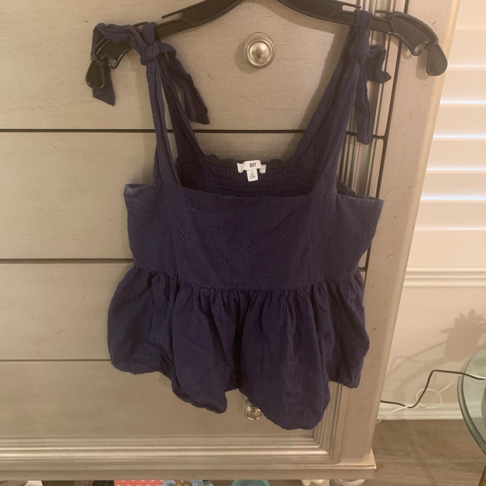 Navy peplum top